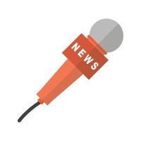News Mic Flat Color Icon vector