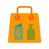 Items in a Bag Flat Color Icon vector