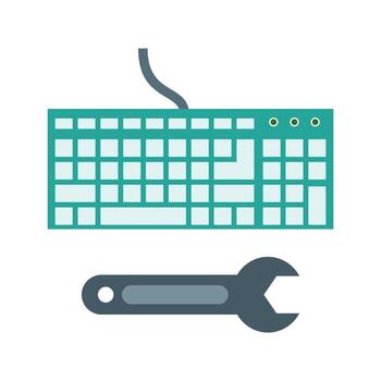 Code Engineering Flat Color Icon vector