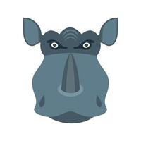 Rhino Face Flat Color Icon vector