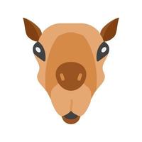 Camel Face Flat Color Icon vector