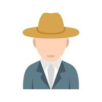 Boy in Casual Hat Flat Color Icon vector