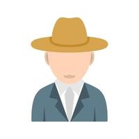 Boy in Casual Hat Flat Color Icon vector