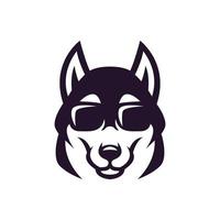 Dog and glasses illustration vector design