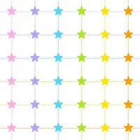 Pastel Rainbow Cute Star Space Shine Sparkle Sky Geometry Dash Line Scott Checkered Plaid Tartan Gingham Pattern Square Background Vector Cartoon Illustration Tablecloth, Picnic mat wrap paper, Mat