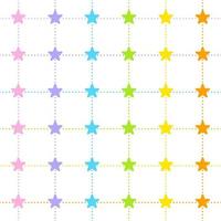 Pastel Rainbow Cute Star Space Shine Sparkle Sky Geometry Dash Line Scott Checkered Plaid Tartan Gingham Pattern Square Background Vector Cartoon Illustration Tablecloth, Picnic mat wrap paper, Mat