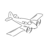 boceto vectorial de aviones de motor ligero vector