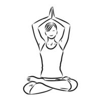 bosquejo del vector de la pose de yoga