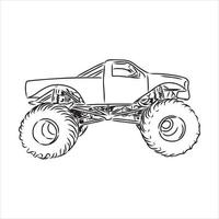 monster truck vector sketch