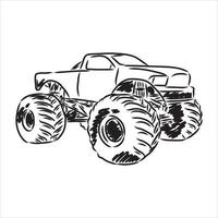 monster truck vector sketch