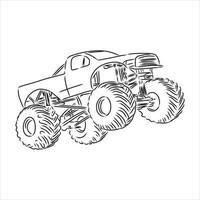 monster truck vector sketch