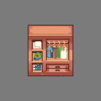 vector wardrobe cupboard cabinet vector pixel art illustration