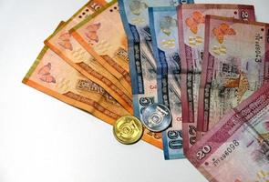 Sri Lankan banknotes and coins photo