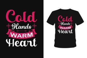 Cold hand harts typography lettering hand lettering calligraphy t shirt designs. vector