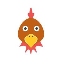 icono de color plano de cara de pollo vector