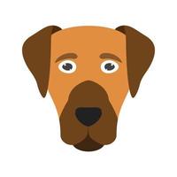 Dog Face Flat Color Icon vector