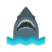 Shark Face Flat Color Icon vector