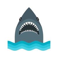 Shark Face Flat Color Icon vector