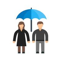 Family on Funeral Flat Color Icon vector