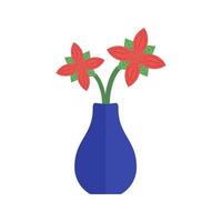 Flowers in Vase Flat Color Icon vector