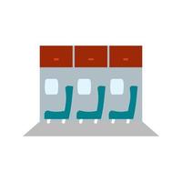 Seats in Plane Flat Color Icon vector