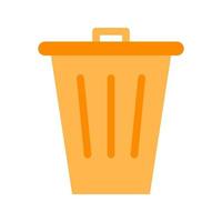 Trash Bin Flat Color Icon vector
