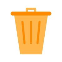 Trash Bin Flat Color Icon vector