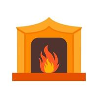 Fireplace Flat Color Icon vector
