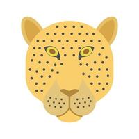 Leopard Face Flat Color Icon vector