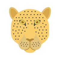 Leopard Face Flat Color Icon vector