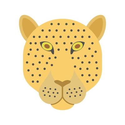 Leopard Face Flat Color Icon