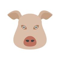 Pig Face Flat Color Icon vector