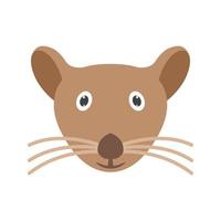 Mouse Face Flat Color Icon vector