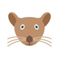 Mouse Face Flat Color Icon vector