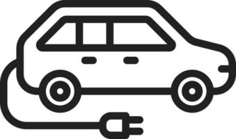 icono de línea de coche eléctrico vector