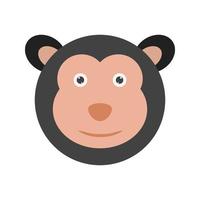 Monkey Face Flat Color Icon vector