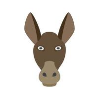 Donkey Face Flat Color Icon vector