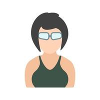 Cool Girl with Shades Flat Color Icon vector