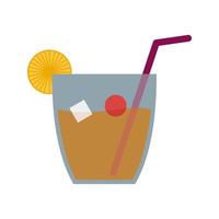 Whiskey Sour Flat Color Icon vector