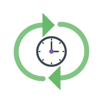 Time Optimization Flat Color Icon vector