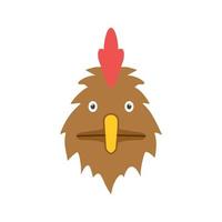 Hen Face Flat Color Icon vector