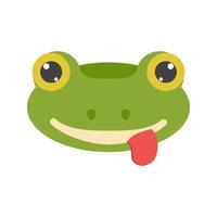 Frog Face Flat Color Icon vector