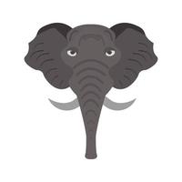 Elephant Face Flat Color Icon vector