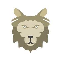 Wolf Face Flat Color Icon vector