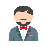 Man in Tuxedo Flat Color Icon vector