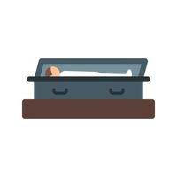 Open Casket Flat Color Icon vector