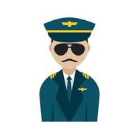 Flight Captain Flat Color Icon vector