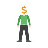 Money Oriented Flat Color Icon vector