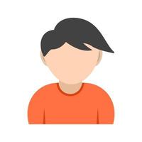 Boy with Cool Hair Flat Color Icon vector