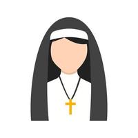 Lady in Nun Dress Flat Color Icon vector